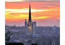 4. The timeless view of Norwich from Britannia Road is even more magical at sunset.