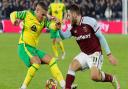 Max Aarons made his 150th senior appearance for Norwich City in a 2-0 Premier League defeat at West Ham