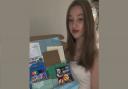 Cienna Harrington with one of the gift boxes she has prepared, full of items that she hopes will help others with their mental health.
