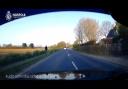 A view from the dashcam footage of Joshua Tedstone, 21, from Caister-on-Sea, who drove 129mph in a 30mph area on the A149 in Rollesby.