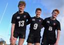 Langley School rugby players who have been signed up for the academy of the Leicester Tigers Club, from left, Joe Milligan, Will Findlay, and Joe Hegarty, all aged 16. Picture: DENISE BRADLEY