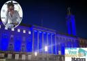 City Hall was one of the local landmarks lit up blue on World Mental Health Day