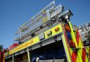 The A1122 was closed as fire crews tackled a fire at a barn in Fincham.