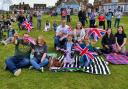 In Hunstanton, a big screen was put up on The Green