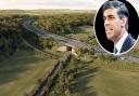 The Western Link road could get a surprise multi-million boost. Inset: Prime minister Rishi Sunak