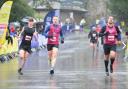 Mark Armstrong and James Heaney at the end of the 5K at Run Alton Towers