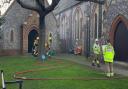 Fire crews tackled a blaze at St Peter's Church in Sheringham