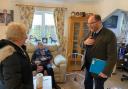George Freeman, MP for Mid-Norfolk, meeting with Carol and John Trevelyan after sewage flooded their bungalow in Attleborough