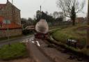 A tanker has crashed into a ditch in west Norfolk