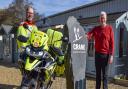 Voluntary blood transport service gratefully receives motorcycle donation from Crane Garden Buildings
