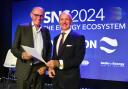Alfred Risan, left, Norwegian Offshore Wind; and Kevin Keable, chair of East of England Energy Group (EEEG), with the memorandum of understanding they have both signed, at SNS24