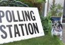 Fraggle patiently waits outside the Julian Centre Polling Station in Norwich.