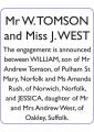 MR W. TOMSON and MISS J. WEST