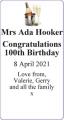 Mrs Ada Hooker