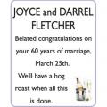 JOYCE and DARRELL FLETCHER