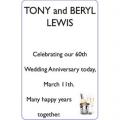 TONY and BERYL LEWIS