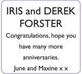 IRIS and DEREK FORSTER