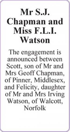 Mr S.J. Chapman and Miss F.L.I. Watson