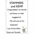 HANNAH STAMMERS and SIMON KEMP
