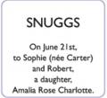 SOPHIE and ROBERT SNUGGS