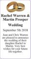 Rachel Warren & Martin Prosper