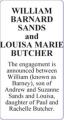 WILLIAM BARNARD SANDS and LOUISA MARIE BUTCHER
