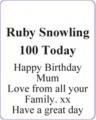 Ruby Snowling