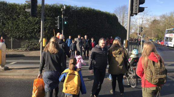 Eastern Daily Press: Parents protested over proposals to change the pedestrian crossing on Colman Road in Norwich. Photo: Neil Didsbury Eastern Daily Press: Parents protested over proposals to change the pedestrian crossing on Colman Road in Norwich. Photo: Neil Didsbury