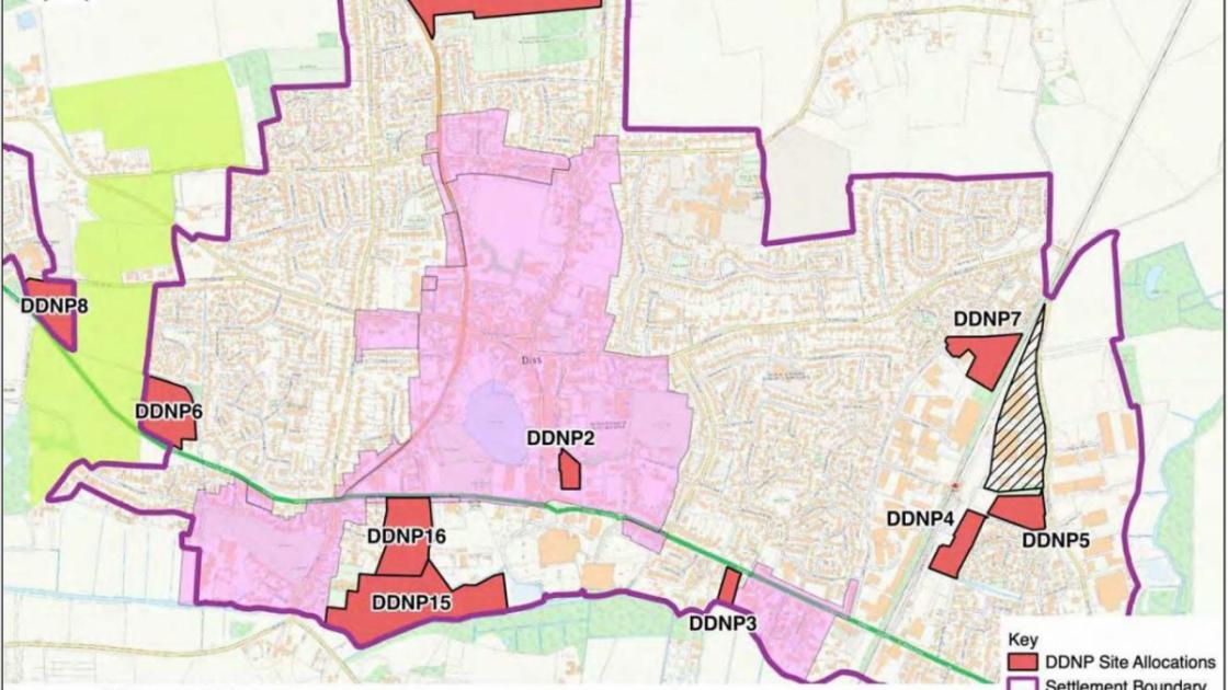 Where homes in Diss and Roydon could be built by 2038 