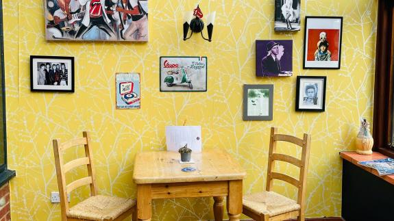 Eastern Daily Press: The retro decor inside Sgt Peppers restaurant in Roughton. Eastern Daily Press: The retro decor inside Sgt Peppers restaurant in Roughton.