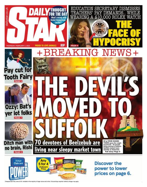 Eastern Daily Press: Thursday February 2, Daily Star front page Eastern Daily Press: Thursday February 2, Daily Star front page