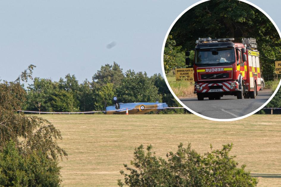Pictures from Heveningham Hall plane crash in Suffolk 