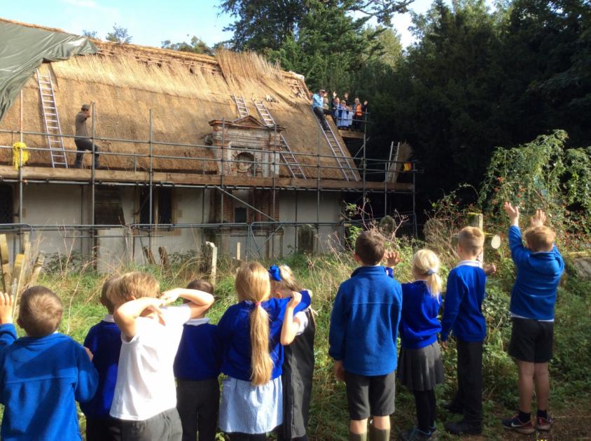 Ringsfield Primary students put time capsule in church roof 