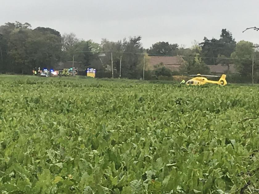 Man taken to hospital after crash in East Ruston in Norfolk 