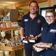 Rob and Becca Hirst pictured in 2022 inside the thriving Hirst's Farm Shop and Café