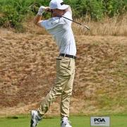 Cromer's assistant Mitch Smith tees off at the PGA Assistants Championship at Royal Cromer Golf Club