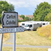 A group of Travellers have illegally set up camp on Carlton Meadow Park in Carlton Colville, Lowestoft.