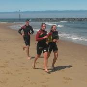 Lifeguards in training at Sea Palling beach.