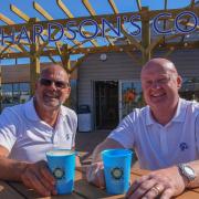 Richardson's managing director Greg Munford, left, and Hemsby Beach Holiday Park customer experience manager Justin Ettridge at Richardson's Coastal Cafe on Beach Road in Hemsby