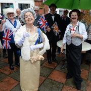 Her Majesty the Queen - aka resident Faith Harman - at the Platinum Jubilee party in Hunstanton