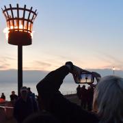Hunstanton's Platinum Jubilee beacon blazes on the seafront