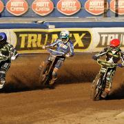 Erik Riss and Jason Doyle lead the way in the opening heat.