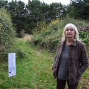 Avril Smith at the woodland site behind the North Walsham Garden Centre which is part of the site earmarked for new housing.