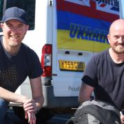 Dave Powles, left, Eastern Daily Press editor, and Adam Hale-Sutton, First Hethersett Scouts leader, packed and ready to leave for Poland to help Ukrainian refugees