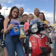 Norwich Scooter Collective's egg run 2017, delivering Easter eggs to children at the Norfolk and Norwich Hospital. Members of the Norwich Scooter Collective. Photo: Geraldine Scott