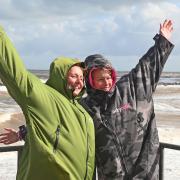 Rachael Seaman, Firefighter at Stalaham/Great Yamrouth and Michell Lowe, Watch Manager at Stalham at the Water Safety Forum on Sea Palling beach. Pictures: Brittany Woodman