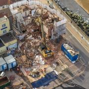 The demolition of the former Shannocks hotel site in Sheringham in May 2021