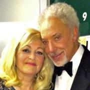 Sally Barker and Tom Jones backstage on The Voice.