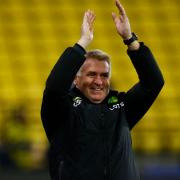 Dean Smith salutes Norwich City's travelling support after a 3-0 Premier League win at Watford