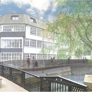 An artist's impression of the new bridge to connect the Riverside Walk from St Georges Street to Duke Street.